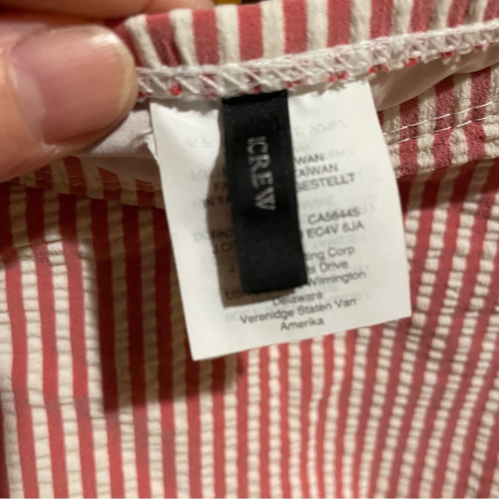 J Crew Seersucker High Waisted Two Piece Bikini with Ruffle Top - Picture 7 of 10